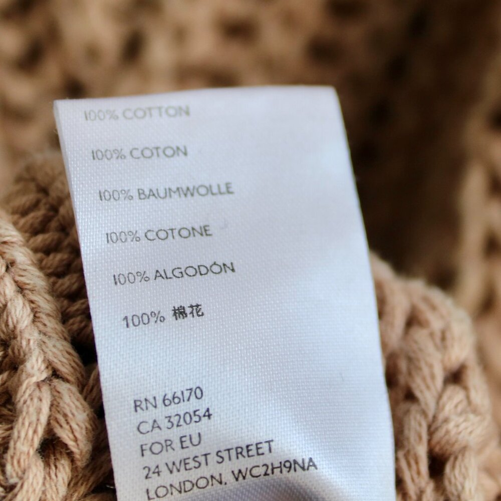 Free People Tan Light Brown Chunky Knit Mock-Neck Sweetheart Sweater Size Large - Picture 4 of 6